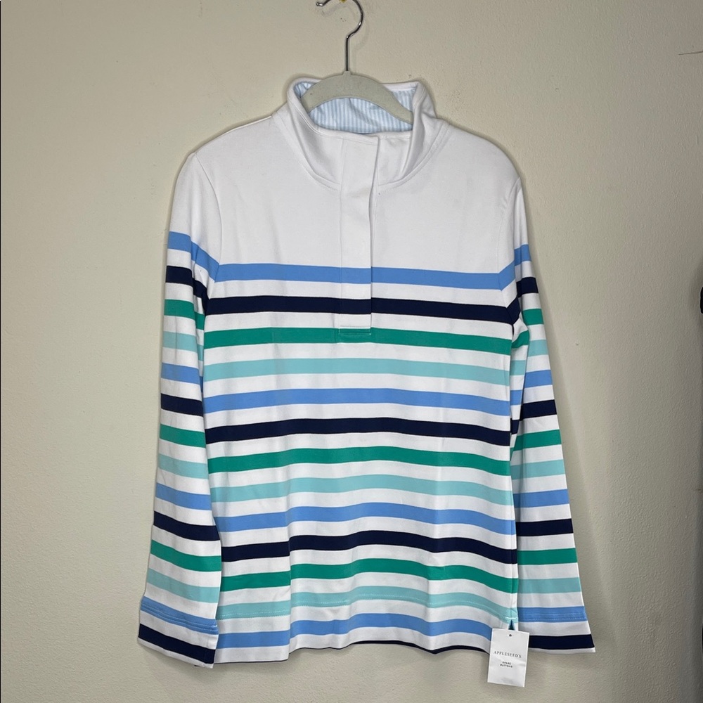 Appleseed’s Striped Long Sleeve Pullover